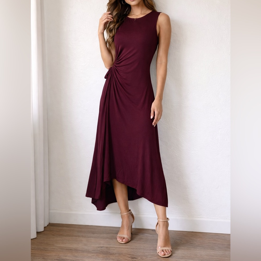 Ted baker London Brown Giullia ruched cutout symmetrical hem dress
